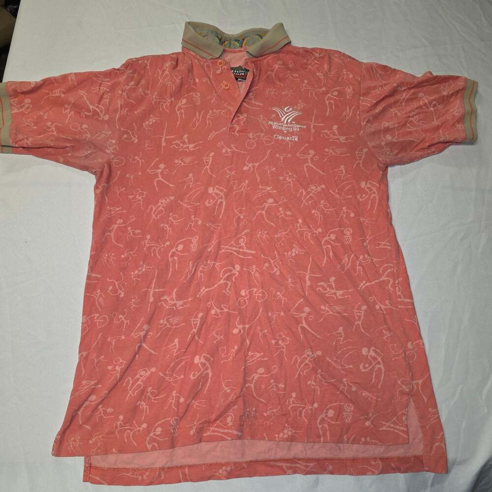 Vintage  XIII Jeux Pan Am Games Winnipeg '99 Athletes Wear Trimark Polo Shirt M